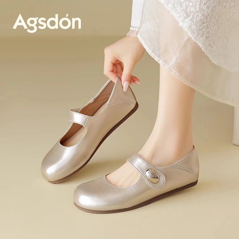 奥古狮登玛丽珍女鞋2025新款夏季平底芭蕾舞凉单鞋绝美不累脚爆款