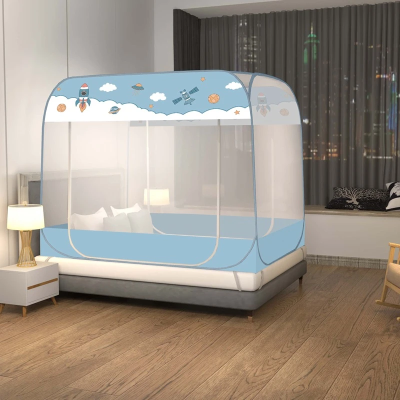 a类家用免安装蒙古包蚊帐1米5大空间可折叠单门1米8有底防摔1.2米