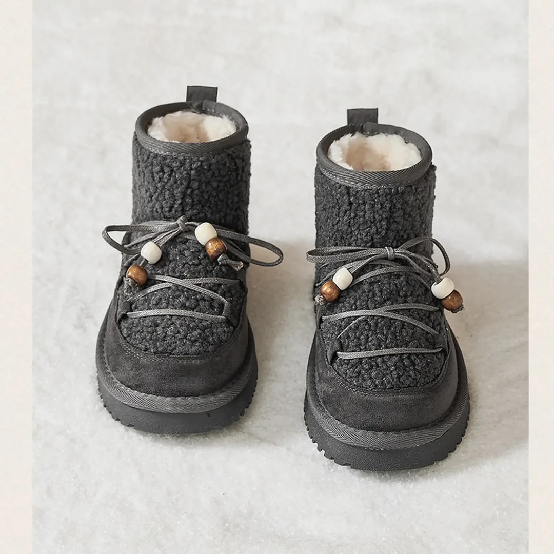 厚底加绒桑坡雪地靴女2025新款冬季软底加厚保暖