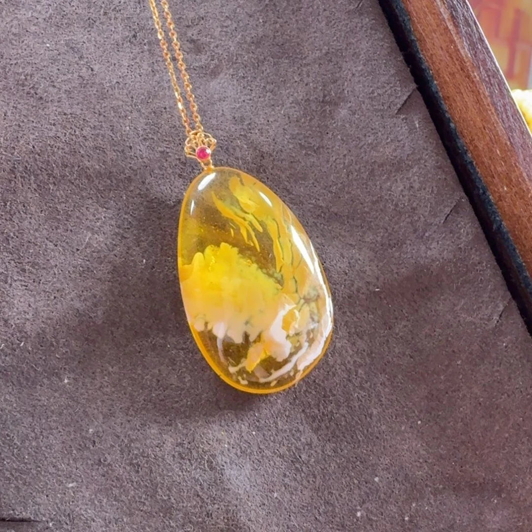 未镶嵌毛衣链蜜蜡