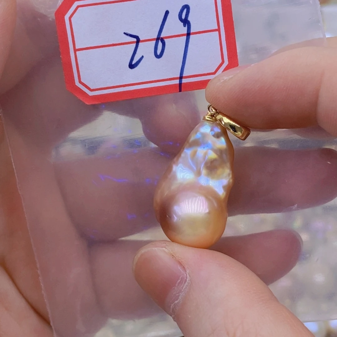 淡水珍珠银S925镶嵌吊坠(赠链)