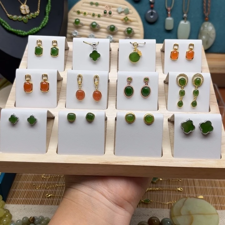 和田玉（碧玉）银S925镶嵌颈饰