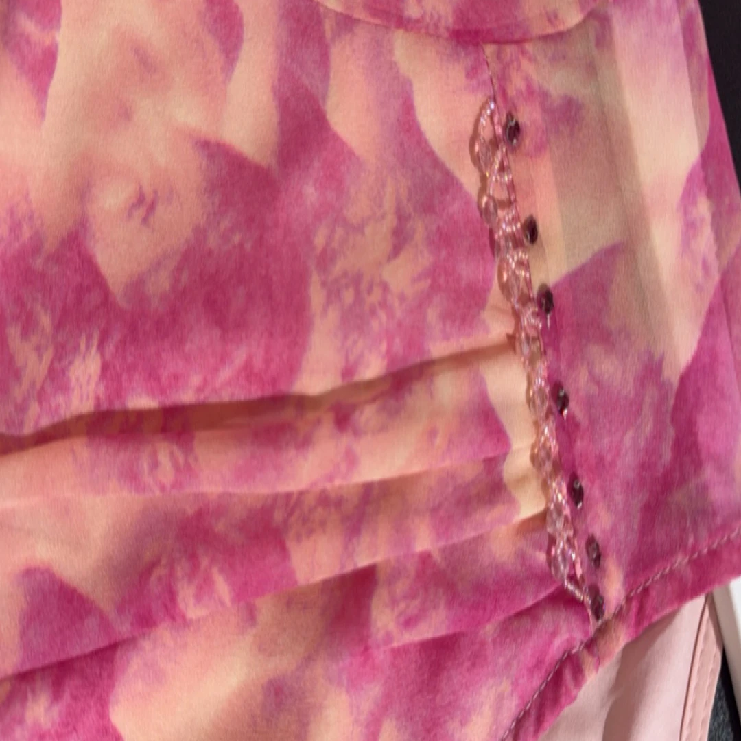 度假风名媛气质印花乔其雪纺连衣裙女夏季新款