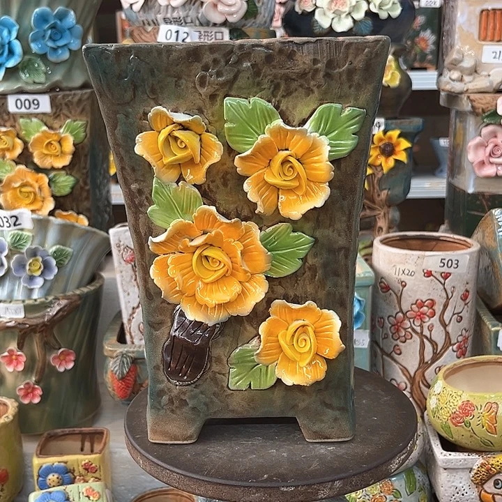 紫砂花盆粗陶材质多肉花盆