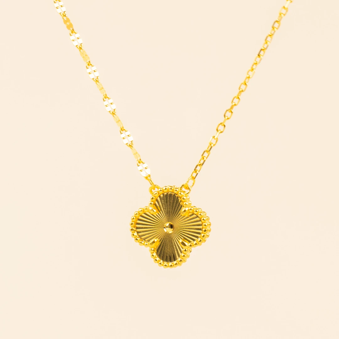 坠链均足银 四叶草套链AB款金