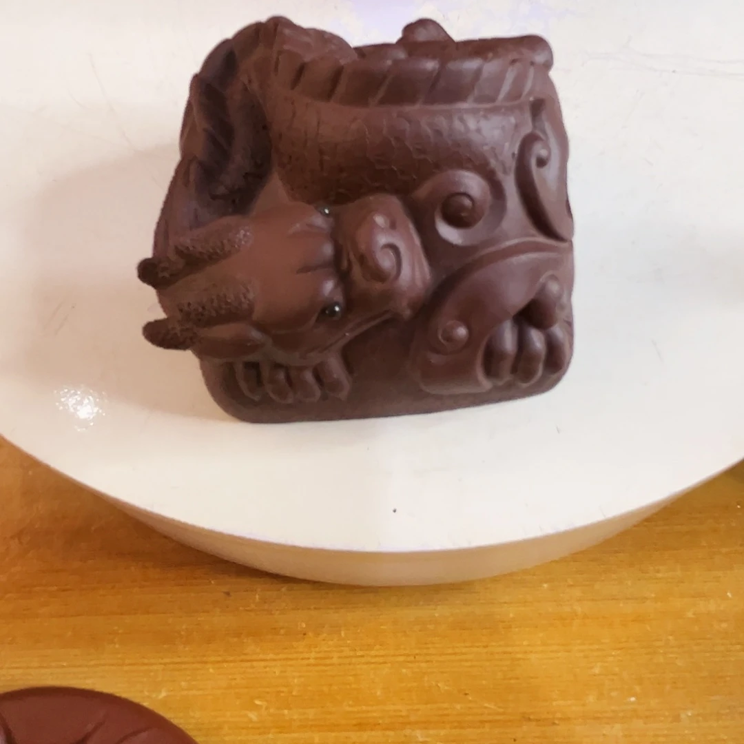 紫砂茶宠叶**哥龙印章紫砂底朝清