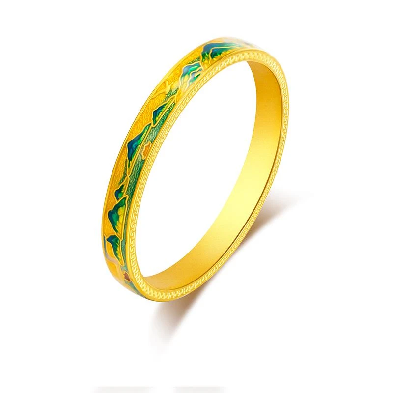 福满圆珠宝1 足金 千里江山手镯