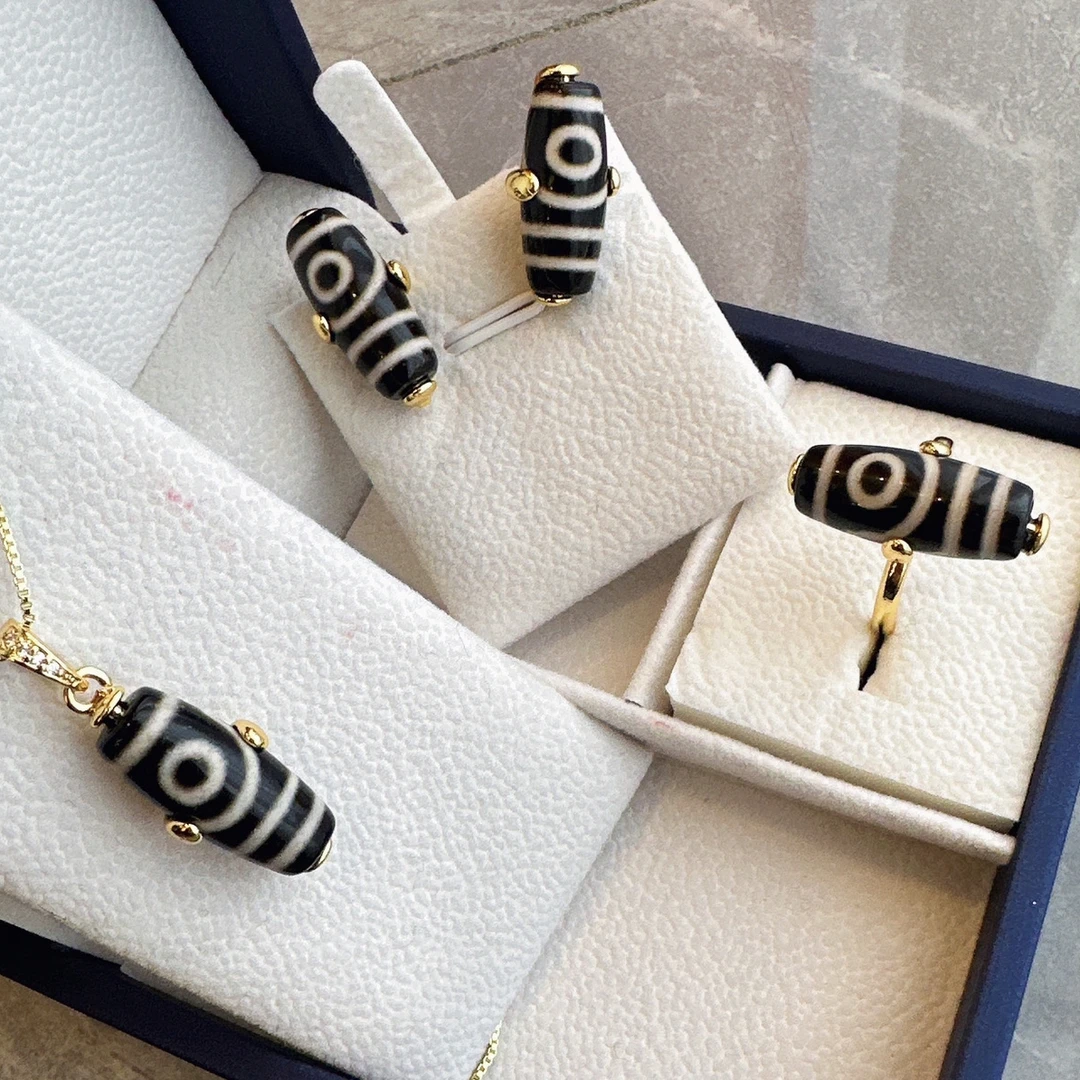 铜合金合成锆石项链 藏式风格新款三件套