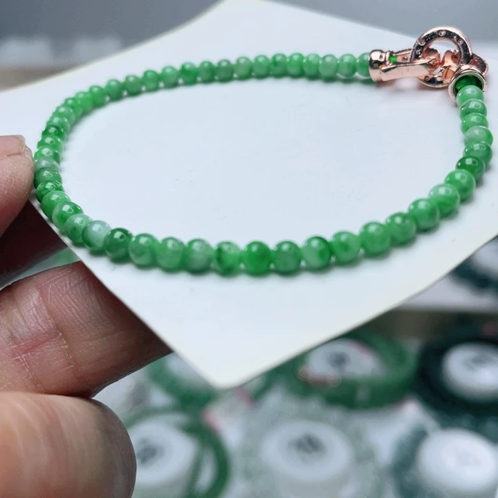 翡翠未镶嵌手链天然翡翠手链3.6mm