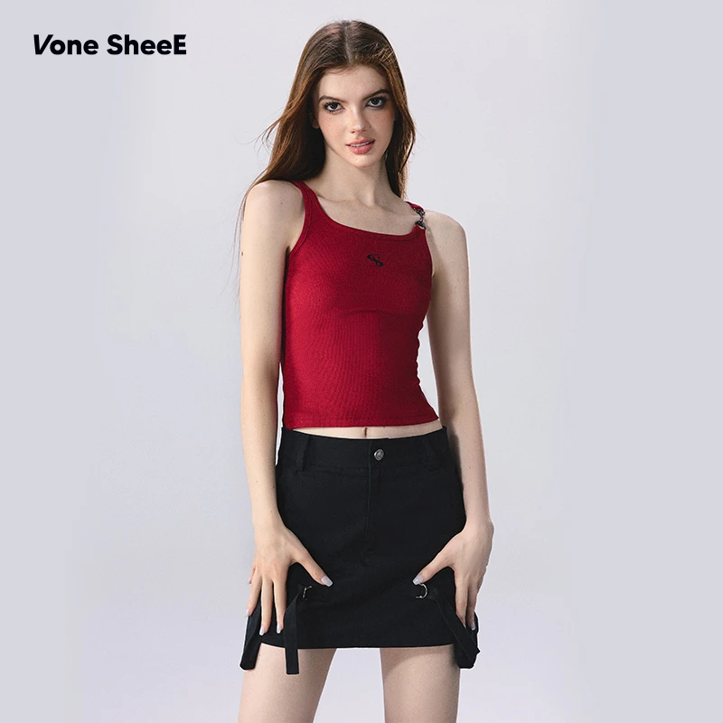 Vone SheeE美式复古工字背心吊带短款无袖辣妹上衣女