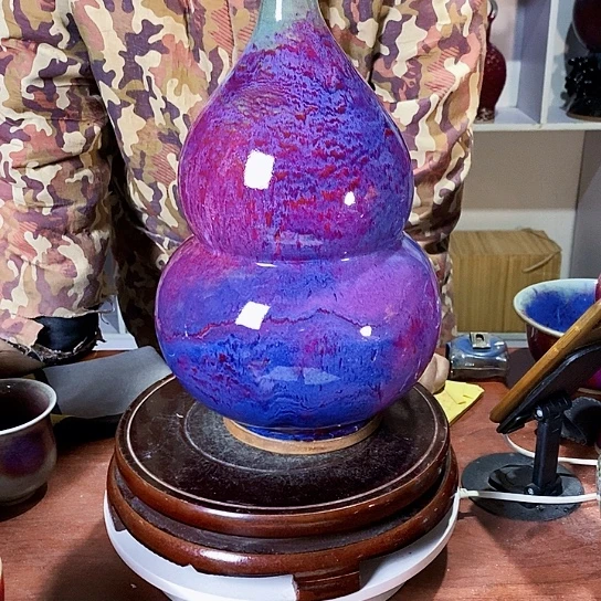 摆件一***：尚峰钧窑作品葫芦