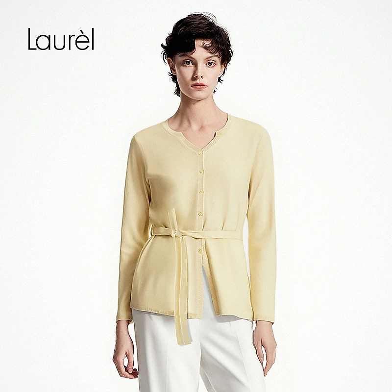 【丽公主专享】Laurel25夏新款绑带收腰毛衫女LWL351M06800