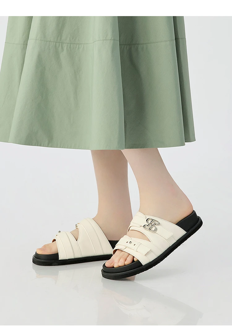 平底欧美风胶粘鞋夏季拖凉鞋防滑外穿沙滩鞋潮流凉拖鞋百搭舒适白