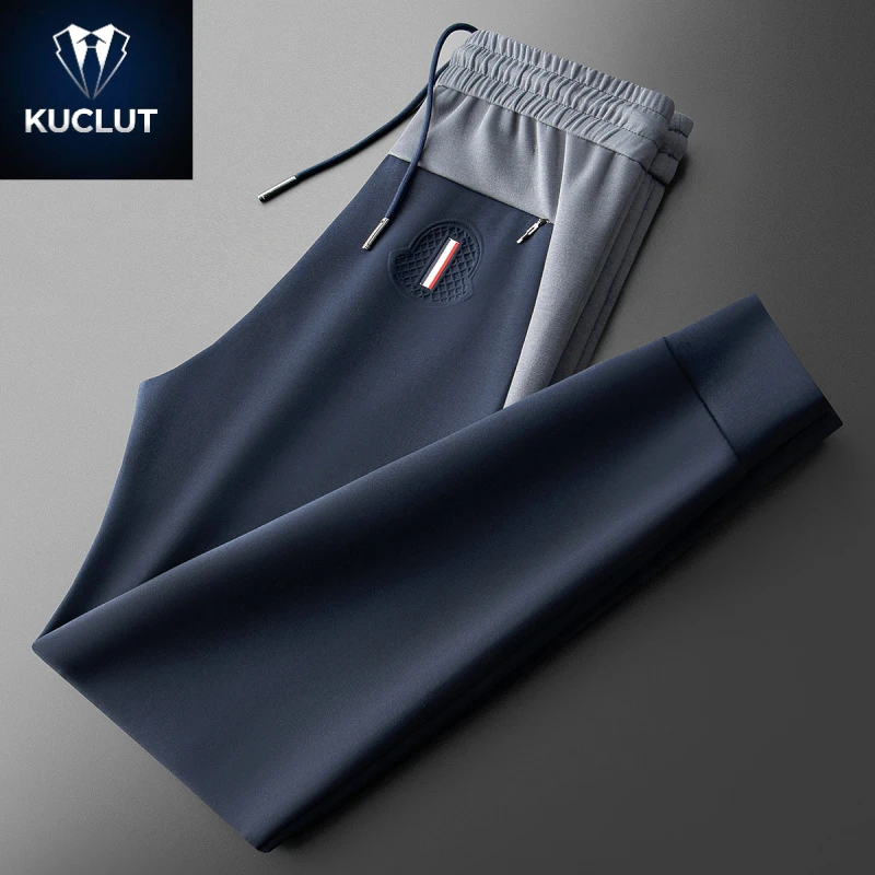 EOENKKY高端时尚潮流撞色拼接空气层太空棉运动小脚卫裤休闲裤