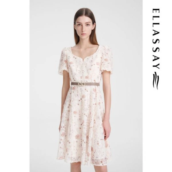 ELLASSAY歌力思新款南法夏日浮花连衣裙EWE352Y03000