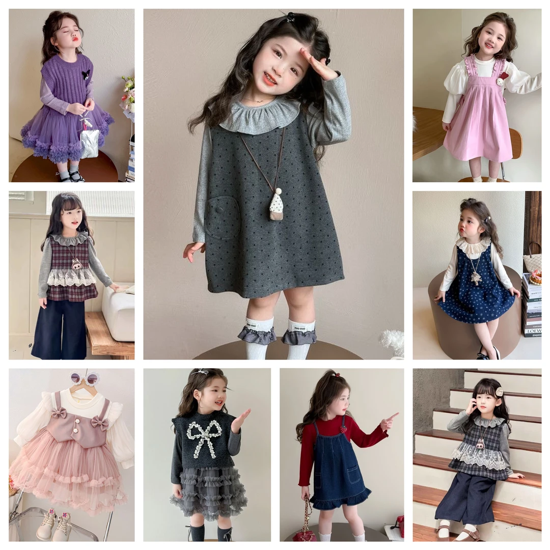 25秋款长袖小香风甜美风公主风薄款女童连衣裙直播间下单（组合A9）