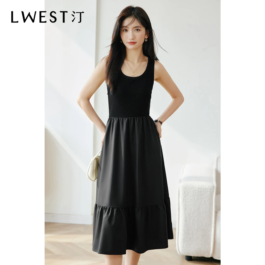 《李易行》朗文斯汀针织拼接无袖连衣裙DTYL4101D21033