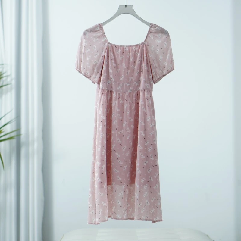 【三C・伊】S751  女装时尚夏季短袖连衣裙粉色Y22220523L20