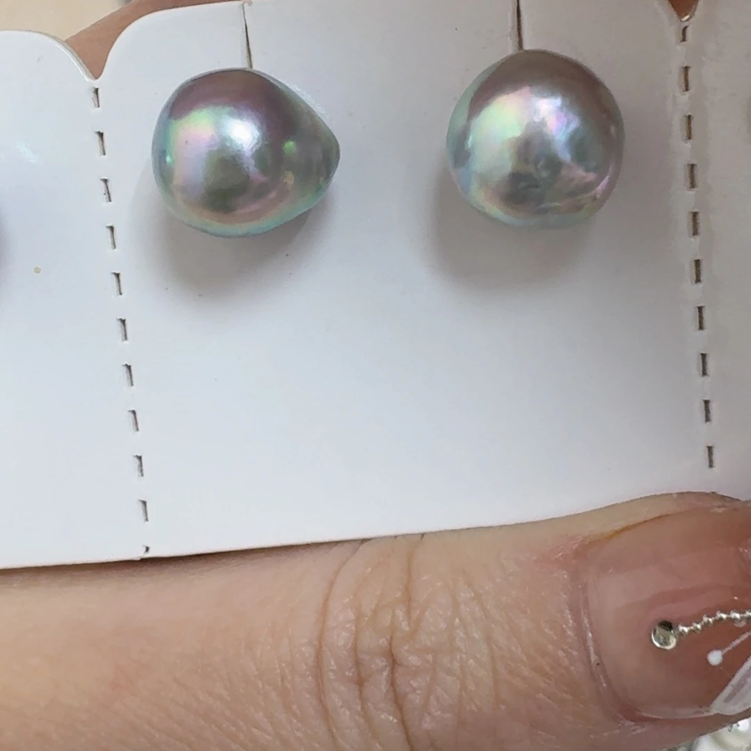 海水珍珠耳饰银S925镶嵌