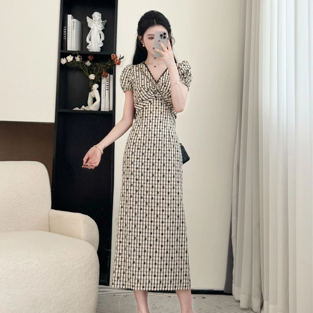 小八定制【墨韵格调】25夏季收官气质时尚显瘦连衣裙 00048 BQC