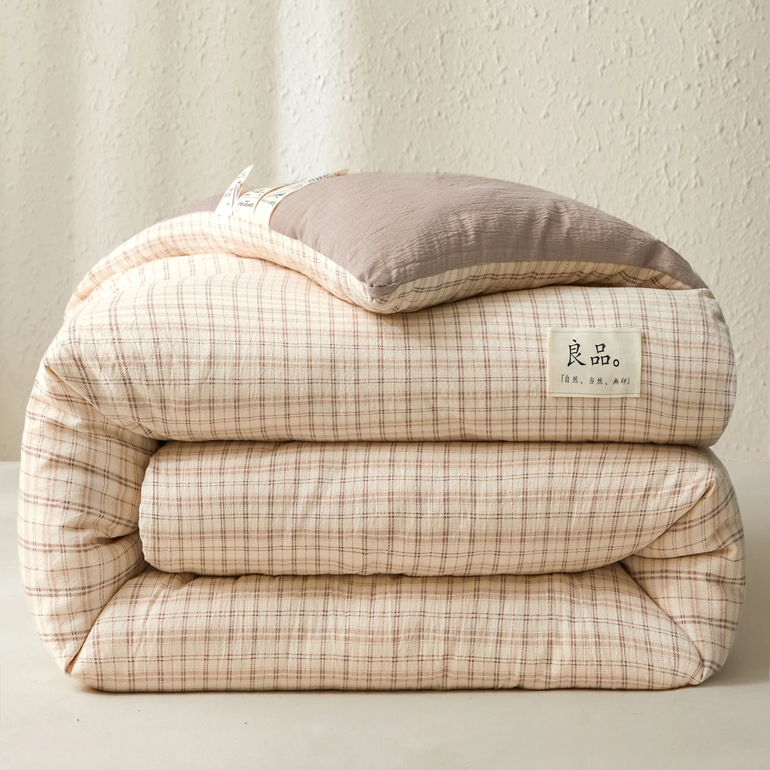 2025新款皱皱纱无印风大豆被子被芯