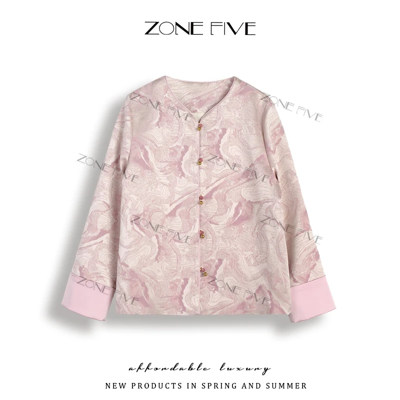 【zonefive】新中式国风外套女新款气质翻袖流行的爆款女装上衣111