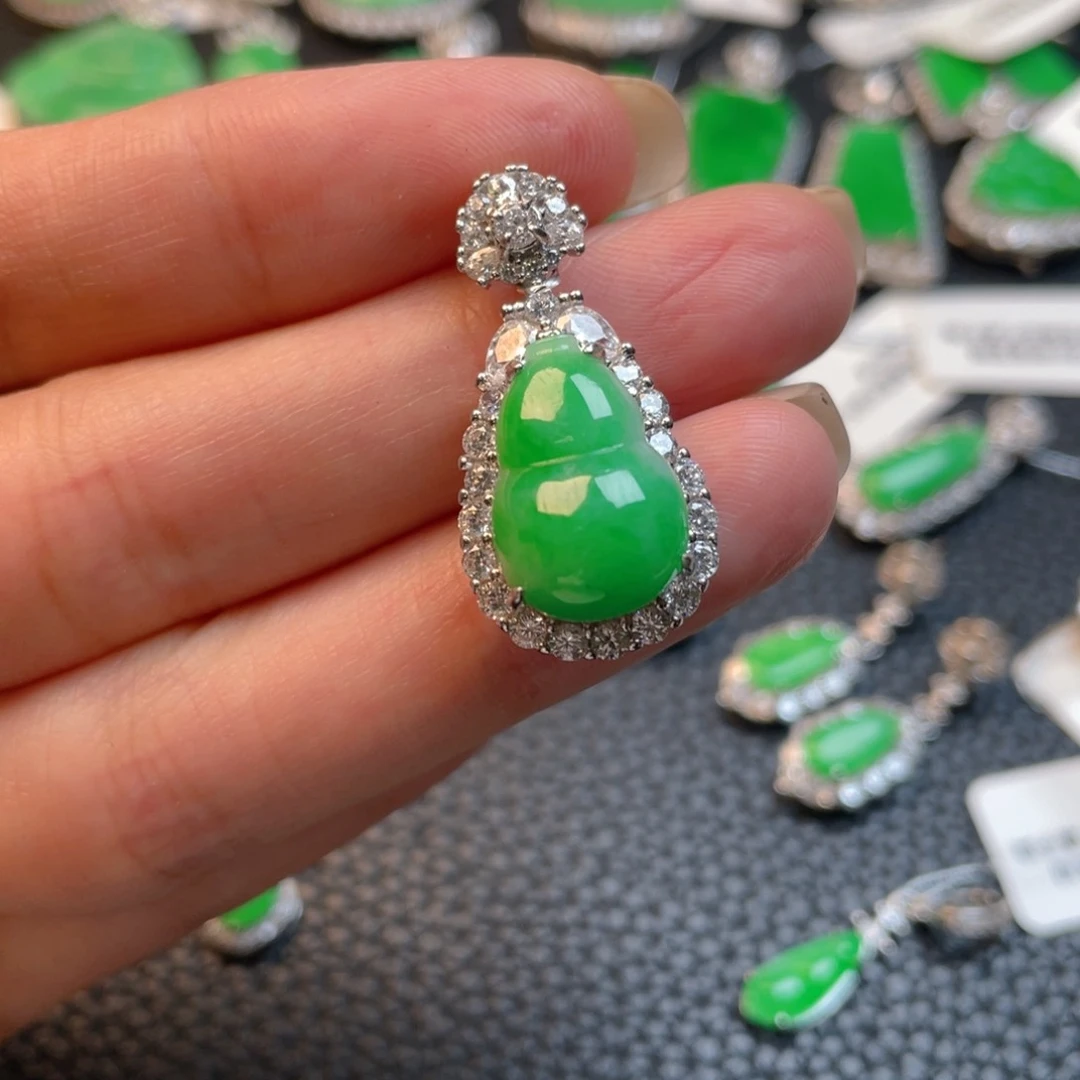 翡翠银S925镶嵌吊坠(不含链)