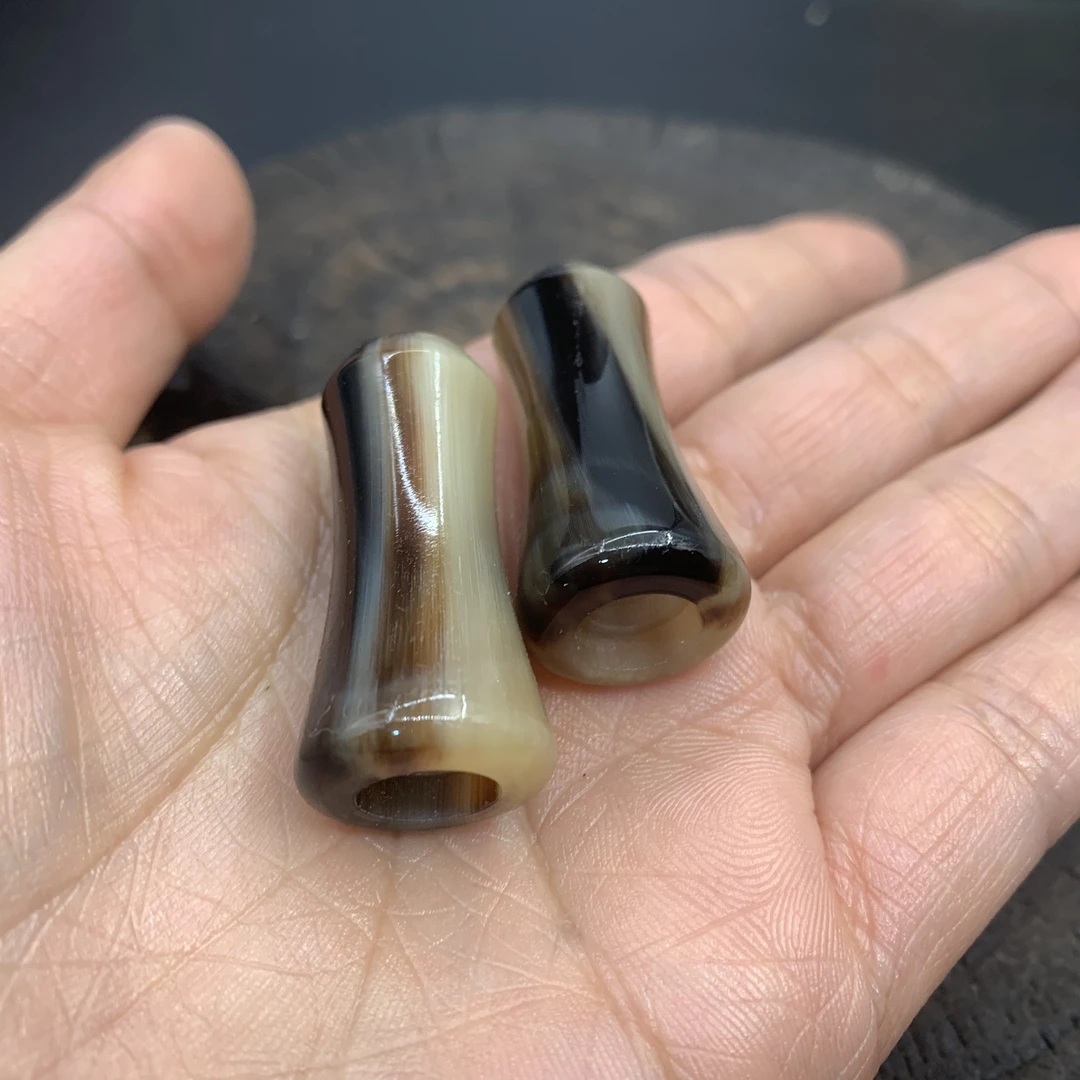 网秋粒手搓 水滴轮花牛角握丸S/D牌通用常规款 一对网秋粒diy