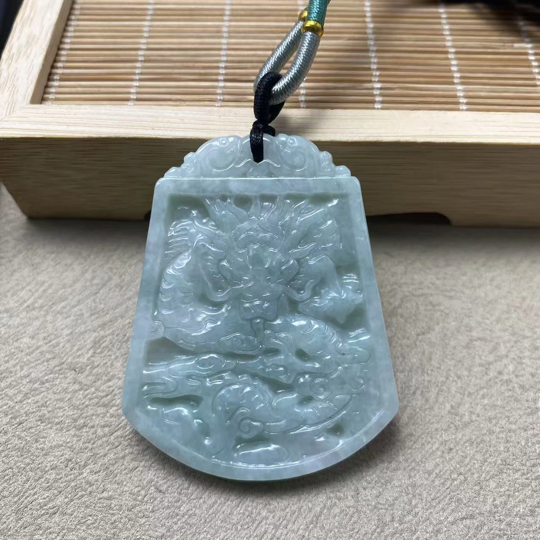 天然A货翡翠龙牌吊坠-v376-多样性发一