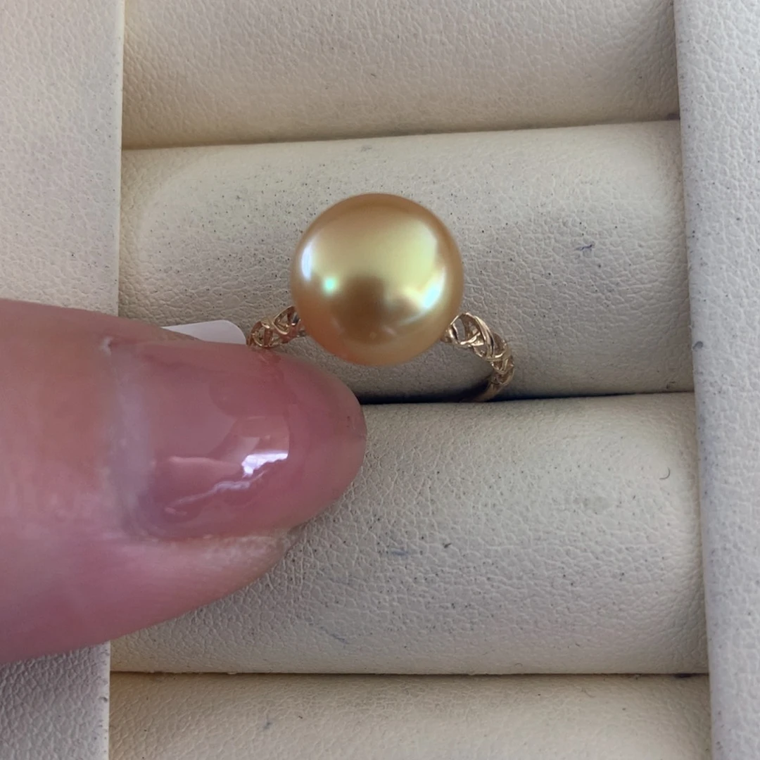 海水珍珠戒指18K金镶嵌