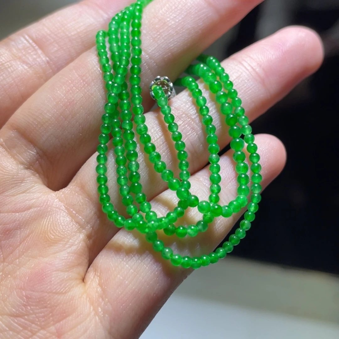 翡翠未镶嵌颈饰珠链