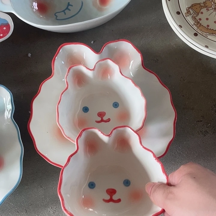 稻谷壳粉色兔子一套