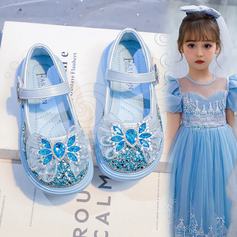 女童皮鞋公主鞋水晶鞋2025春季新款软底儿童鞋子小女孩单鞋舞蹈鞋