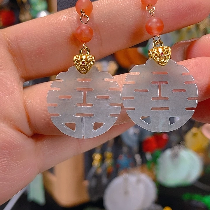 翡翠未镶嵌耳饰翡翠