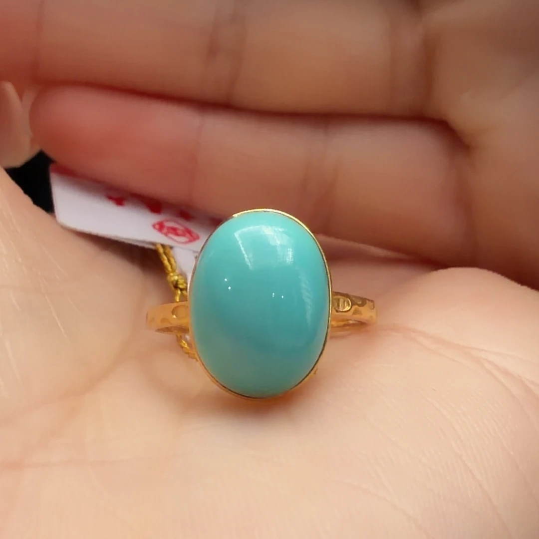 绿松石18K金镶嵌戒指