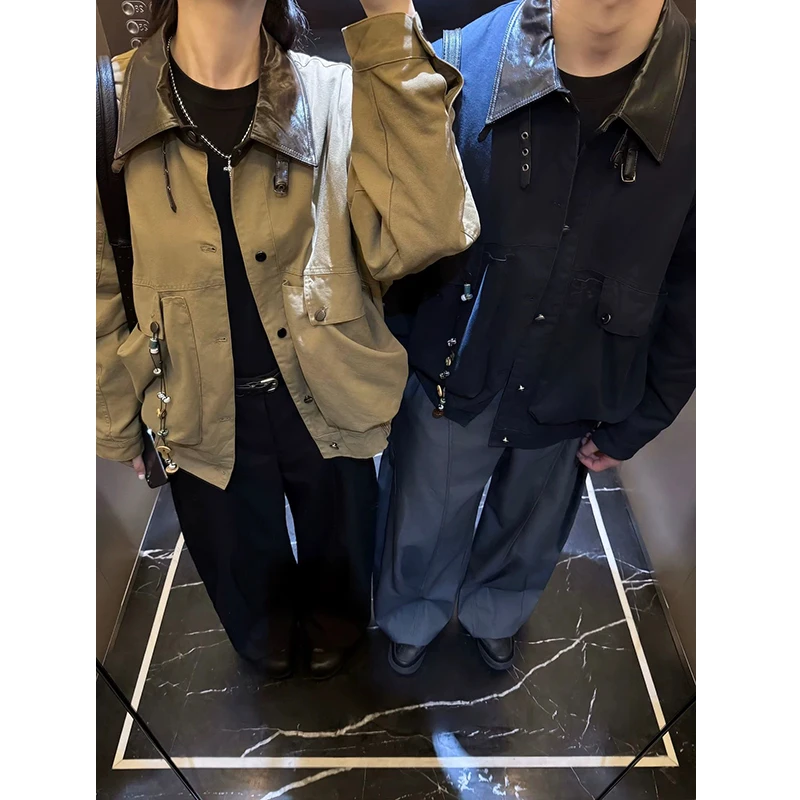 美式巴恩风工装夹克男款春秋cleanfit水洗复古外套潮牌情侣装上衣