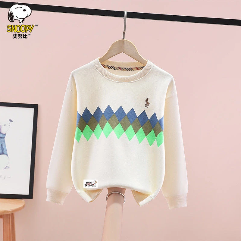 史努比男童卫衣春秋装2025新款洋气中大童男孩休闲百搭长袖打底衫