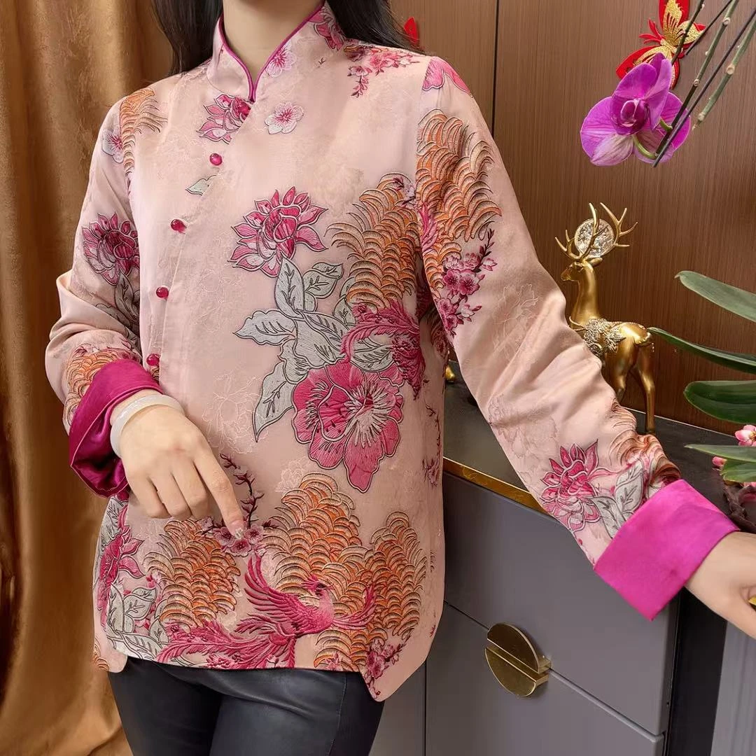 【依美之源】凤凰传奇侧开立领中式挂里单上衣