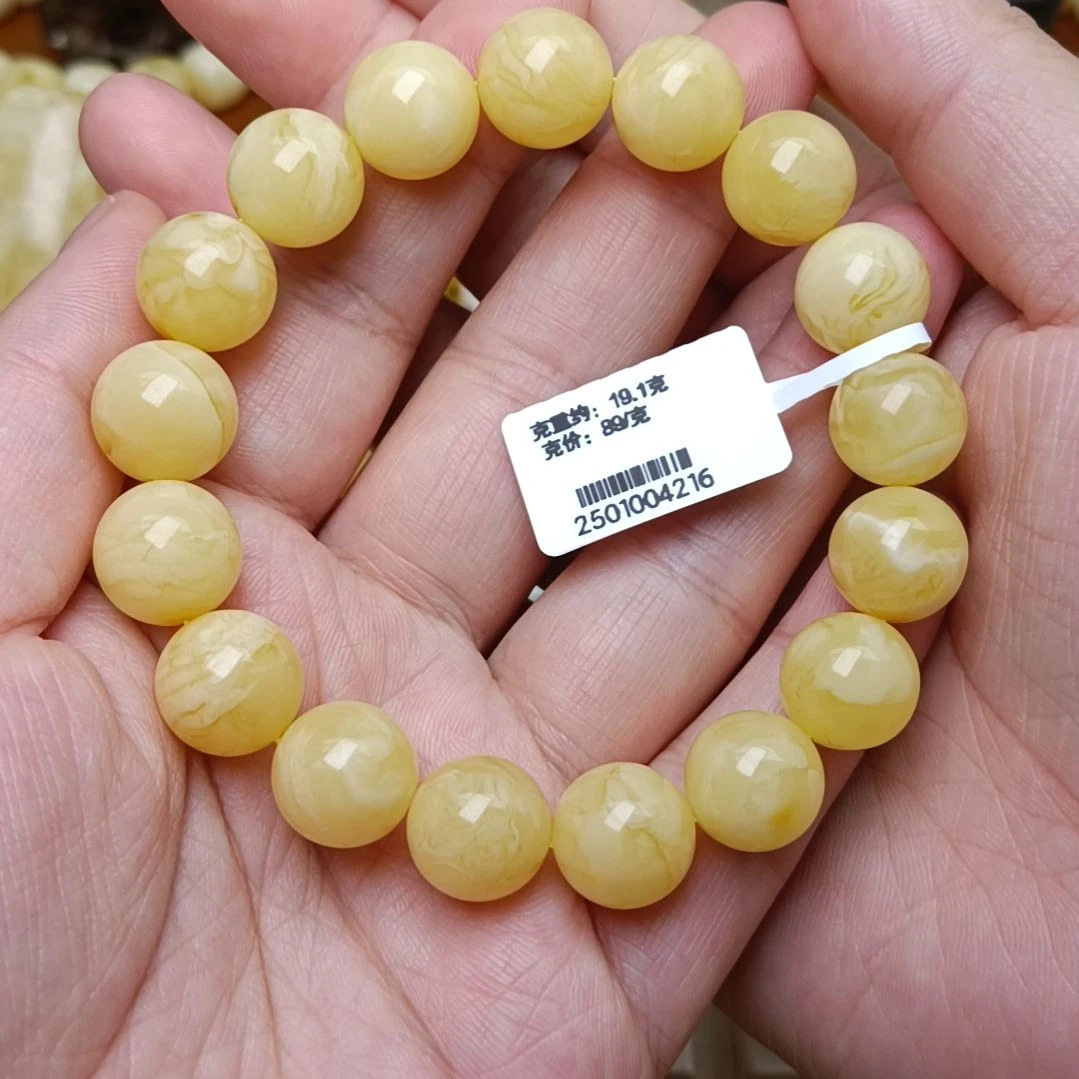 蜜蜡手链未镶嵌生****哥12圆珠