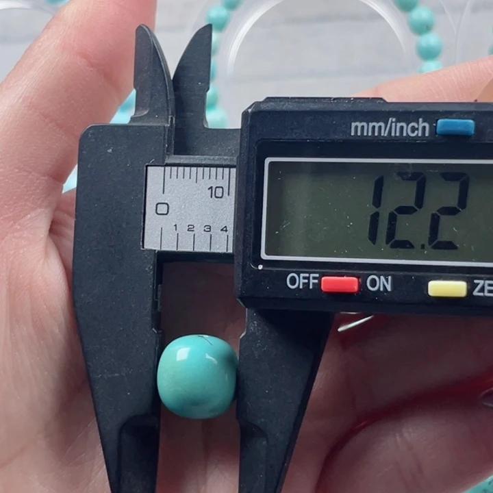 绿松石老型珠未镶嵌12mm