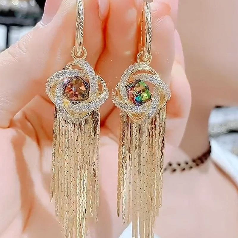 925银耳饰 波西米亚流苏耳环网红轻奢小众设计气质百搭高级感耳扣