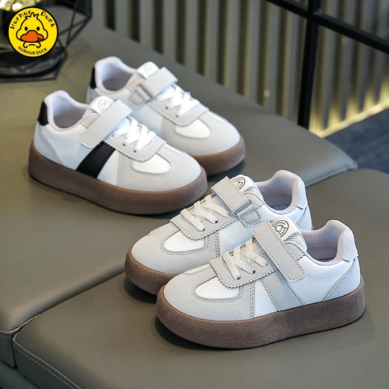 小黄鸭童鞋儿童德训透气男童板鞋2025春秋季新款女童运动鞋子宝宝