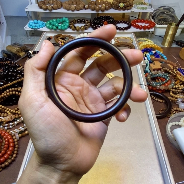 木小叶紫檀0.8宽度圈口60手镯