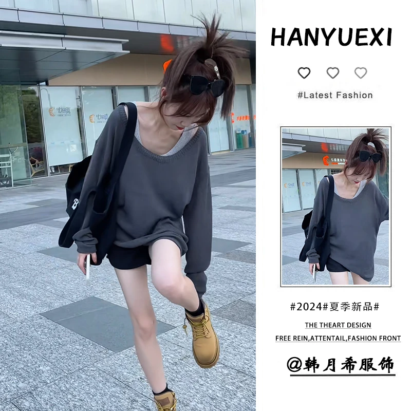 今年流行穿搭一整套2024新款显瘦长袖针织毛衣背心高腰短裤三件套