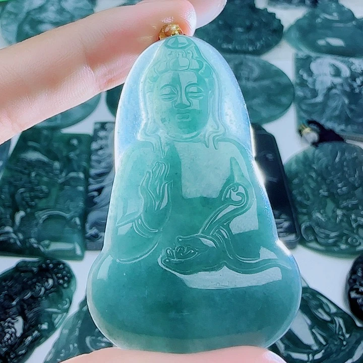 翡翠未镶嵌颈饰多样性发货天然的A货翡翠