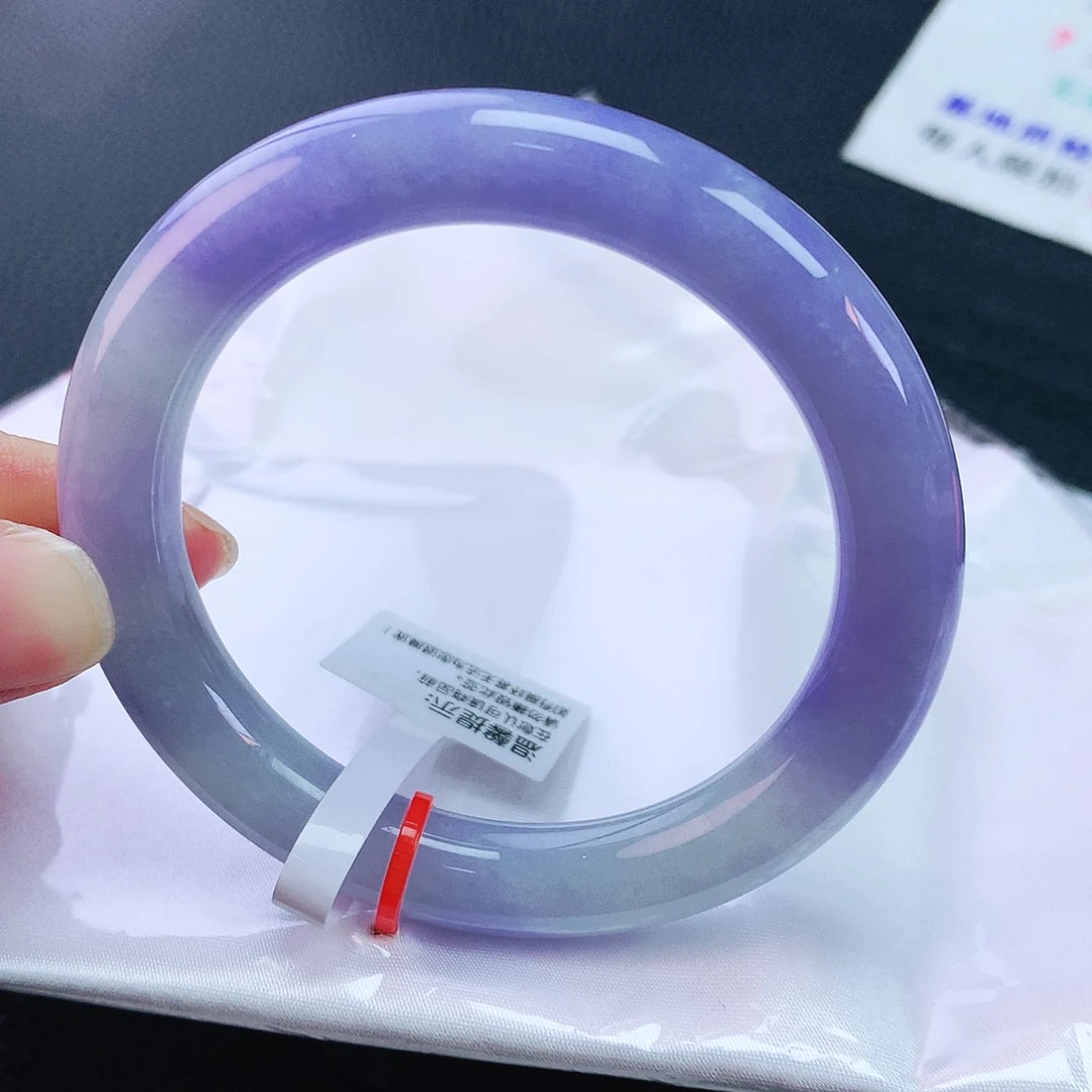 未镶嵌手镯翡翠54冰浓紫