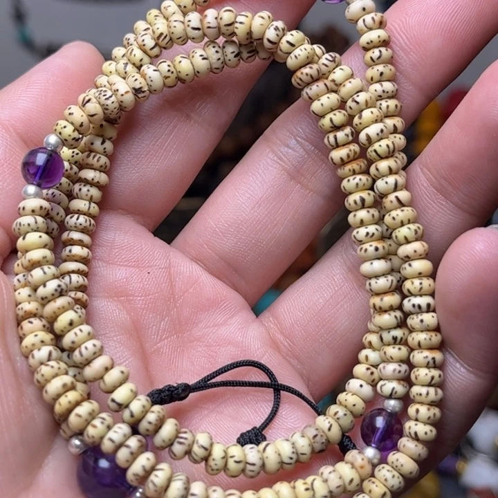 星月菩提吊坠藏地朵朵星月菩提108