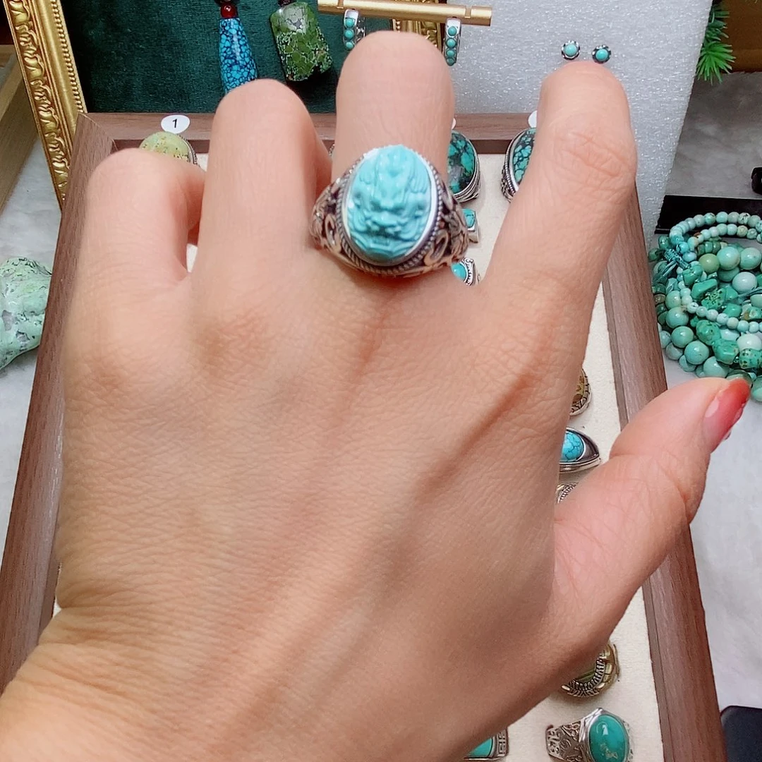 绿松石银S925镶嵌颈饰