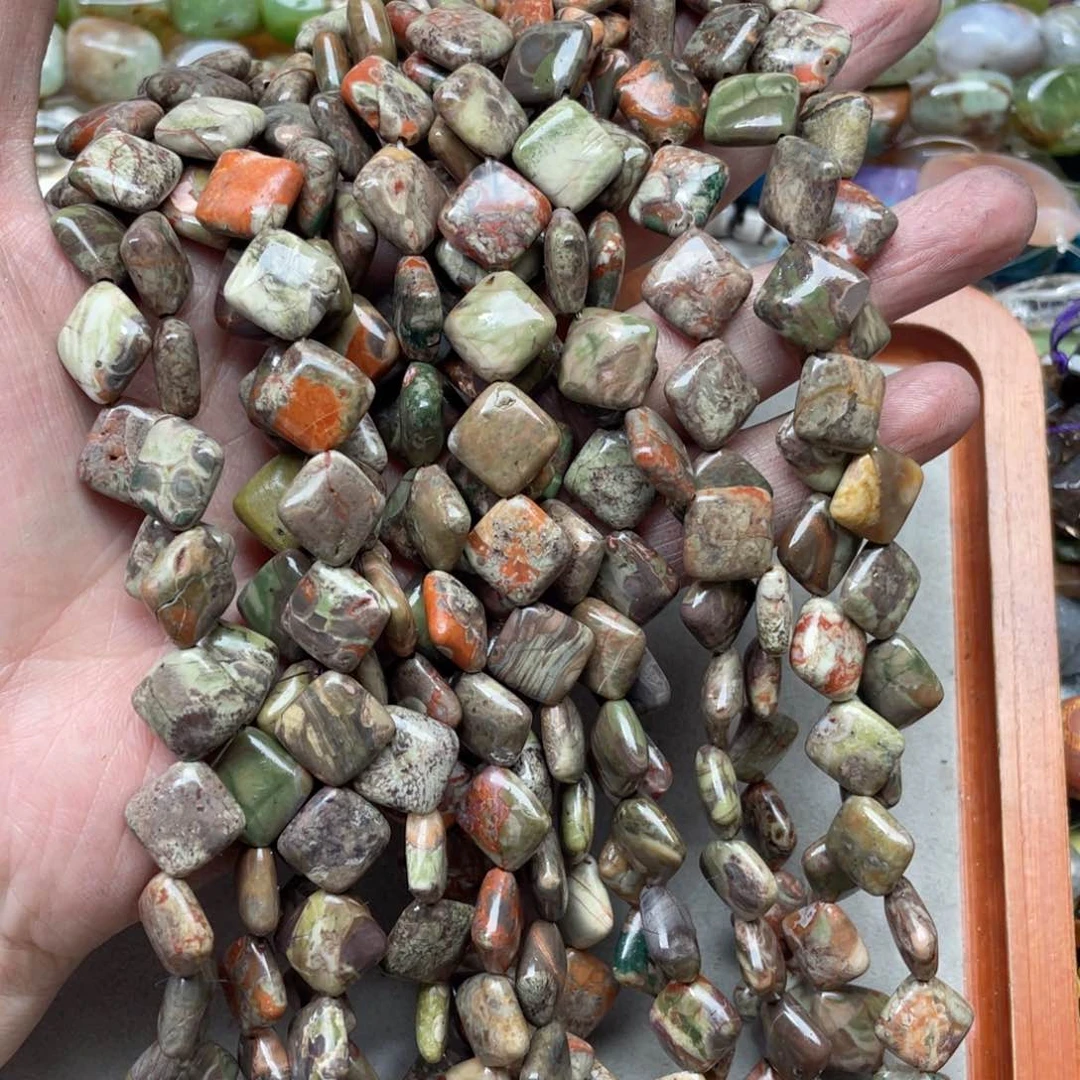 玛瑙/玉髓合金珠宝半成品一条15mm花玛瑙