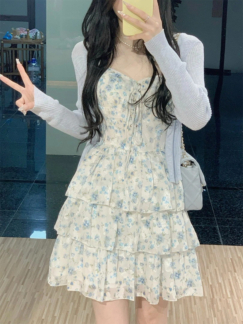 【盲盒】随机1条夏天女学生党女士碎花ins辣妹甜美少女显瘦连衣裙